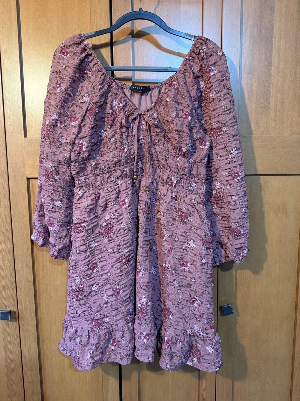 Mary & Mo Women's Blouse/Dress - Size L - Pink Patterned - Excellent Condition